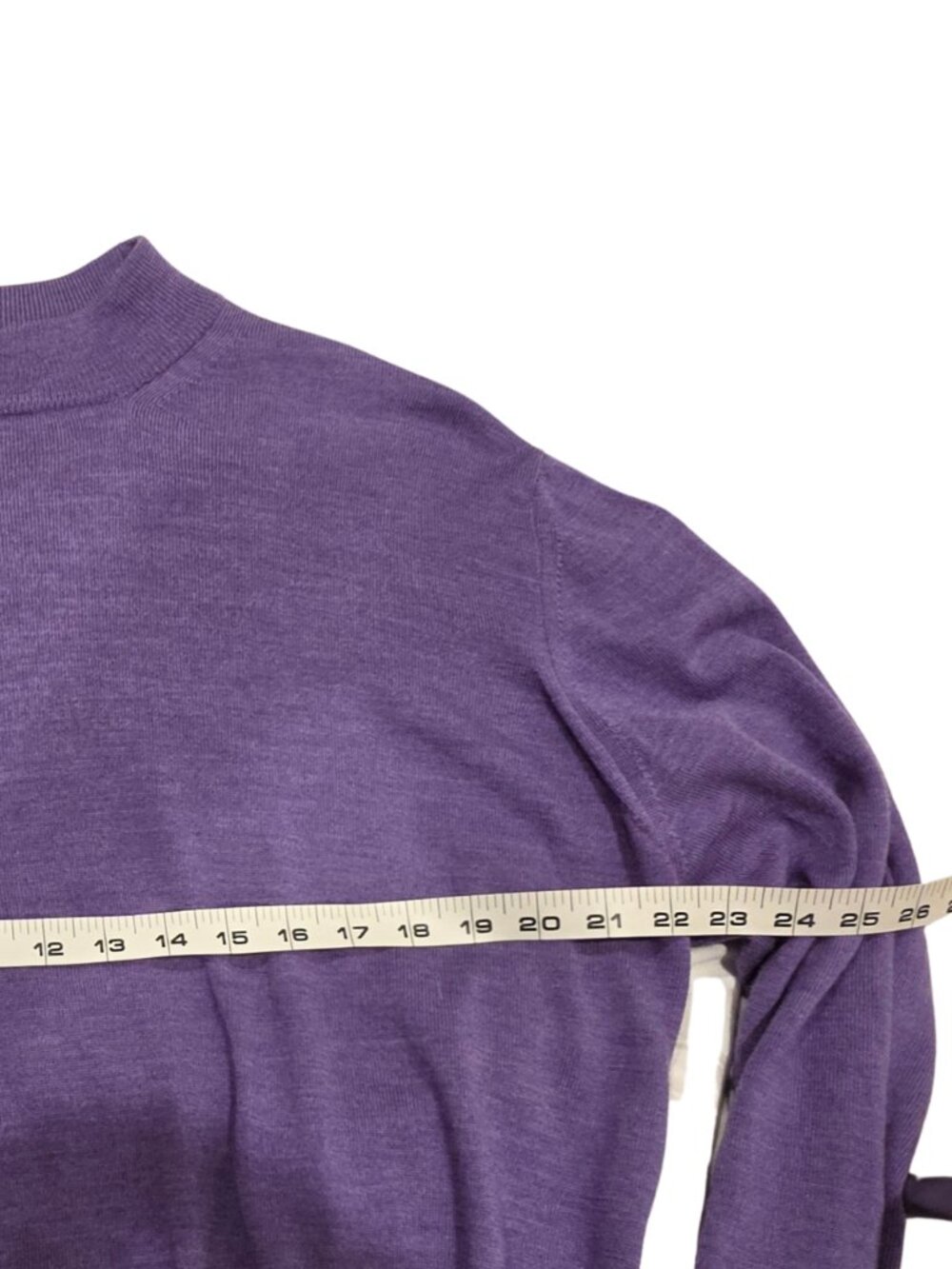 Gran Sasso Italy 100% Virgin Wool L Purple Lavender Sweater Made in Italy - Picture 6 of 7